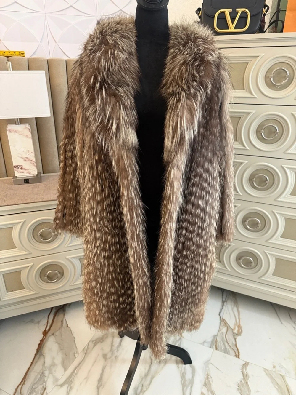 SAGA FURS SAGA FOX FUR SEMILONG COAT